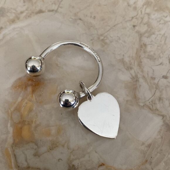 Tiffany & Co. Heart Tag Key Ring Keychain 925 Sterling Silver Unisex - Picture 2 of 7